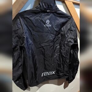 REAX Black Reflective Logo Windbreaker